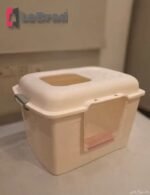 ⁦صندوق رمل كبير للقطط – ليتر بوكس واسع بسقف قابل للفتح اللون: أوف وايت وبينك (مستخدم)⁩ - الصورة ⁦4⁩